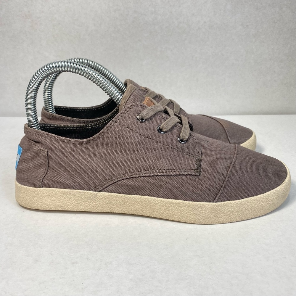 Toms Canvas Lace Up Casual Sneakers Ladies Brown/ Tan Shoes Sneakers; Women’s 7